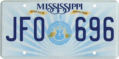 MS license plate JFO696