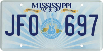 MS license plate JFO697