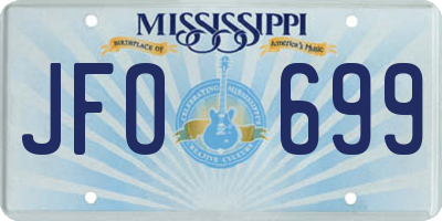 MS license plate JFO699