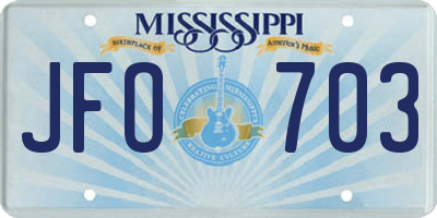 MS license plate JFO703