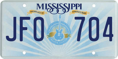 MS license plate JFO704