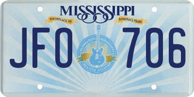 MS license plate JFO706