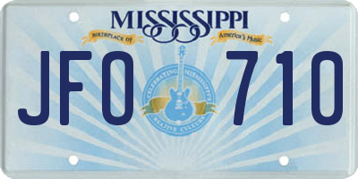 MS license plate JFO710