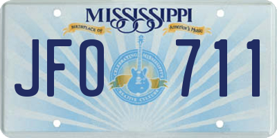 MS license plate JFO711