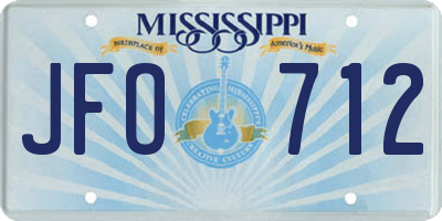 MS license plate JFO712