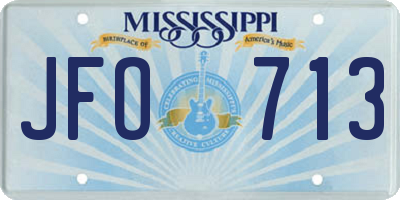 MS license plate JFO713