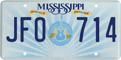 MS license plate JFO714