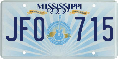 MS license plate JFO715