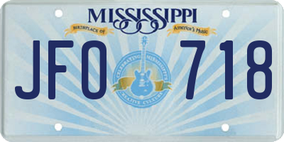 MS license plate JFO718