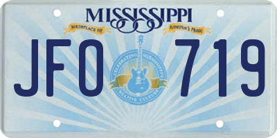 MS license plate JFO719