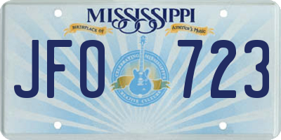 MS license plate JFO723