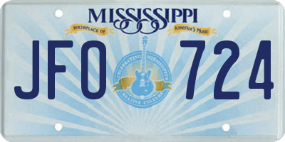 MS license plate JFO724