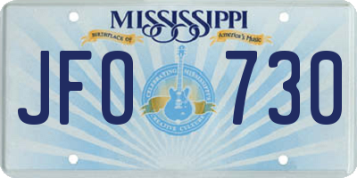 MS license plate JFO730