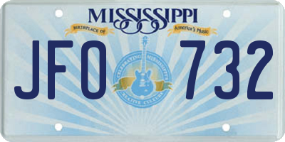 MS license plate JFO732