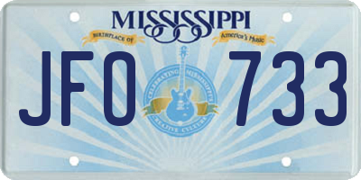 MS license plate JFO733