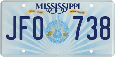 MS license plate JFO738