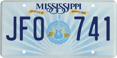 MS license plate JFO741