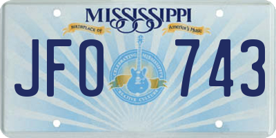 MS license plate JFO743