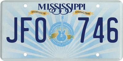 MS license plate JFO746