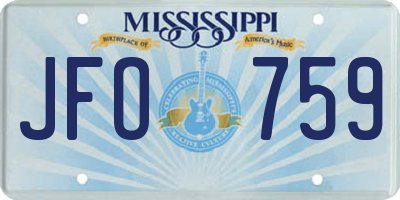 MS license plate JFO759
