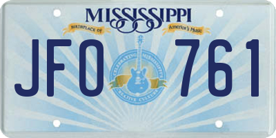 MS license plate JFO761
