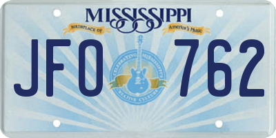 MS license plate JFO762