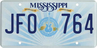 MS license plate JFO764