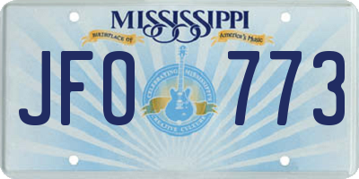 MS license plate JFO773