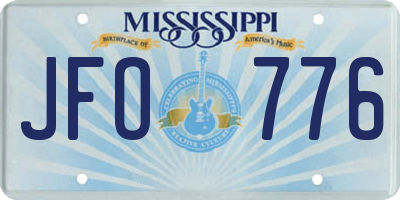 MS license plate JFO776