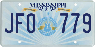 MS license plate JFO779
