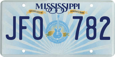 MS license plate JFO782