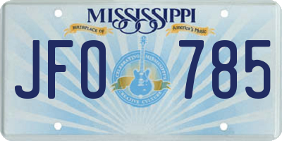 MS license plate JFO785