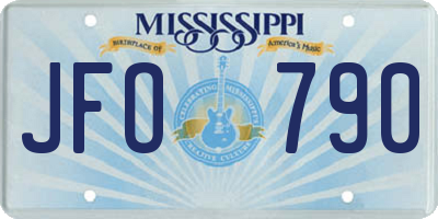 MS license plate JFO790