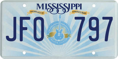 MS license plate JFO797