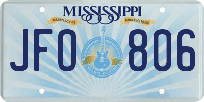 MS license plate JFO806