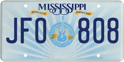 MS license plate JFO808