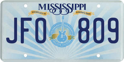 MS license plate JFO809