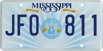 MS license plate JFO811