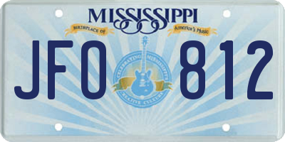 MS license plate JFO812