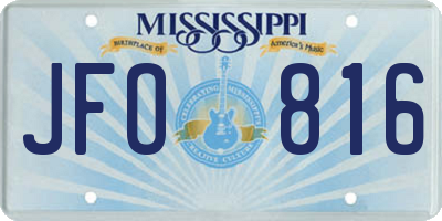 MS license plate JFO816