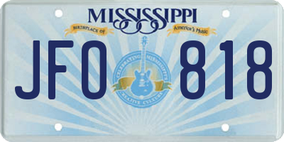 MS license plate JFO818