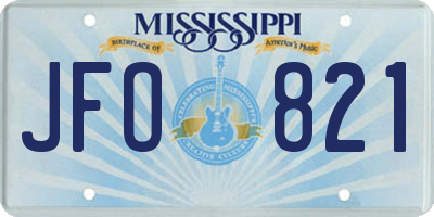 MS license plate JFO821