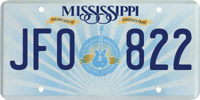 MS license plate JFO822