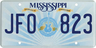 MS license plate JFO823