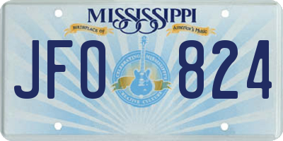 MS license plate JFO824