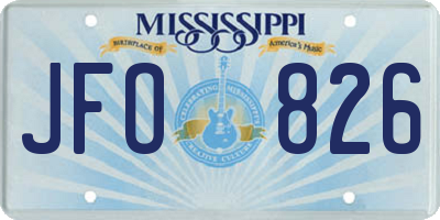 MS license plate JFO826