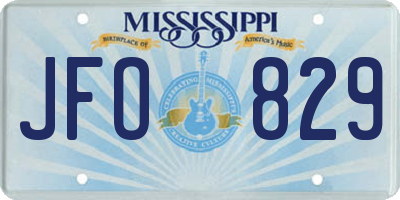 MS license plate JFO829