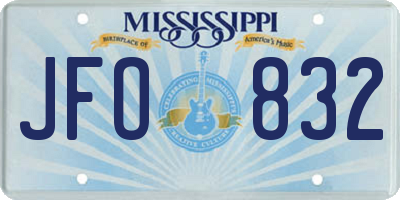 MS license plate JFO832