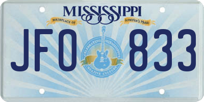 MS license plate JFO833