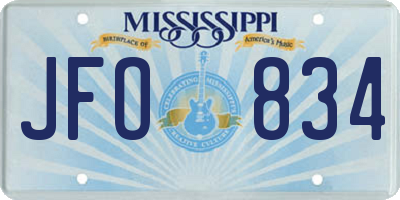 MS license plate JFO834
